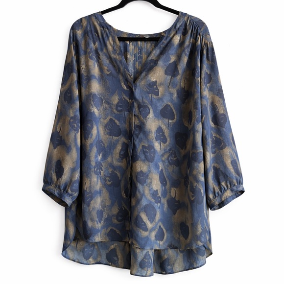 NYDJ Tops - NYDJ Printed Long Sleeve Blouse / Tunic – Plus Size 2X